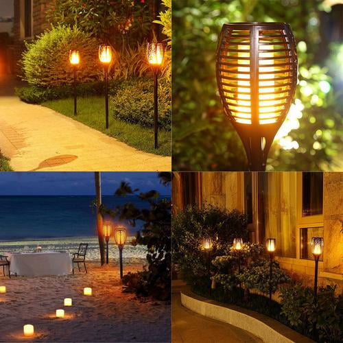 Patio Yard Driveway 2 Pack Solar Lights Outdoor Waterproof Dancing Flickering Flames Torches Lights 96 LED Landscape Decoration Lighting Dusk to Dawn Auto On//Off Solar Security Spotlight for Garden